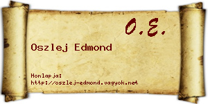 Oszlej Edmond névjegykártya